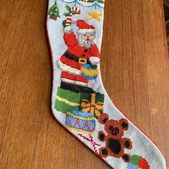 Four Vintage Needlepoint Christmas Stockings - Picture 2 of 7